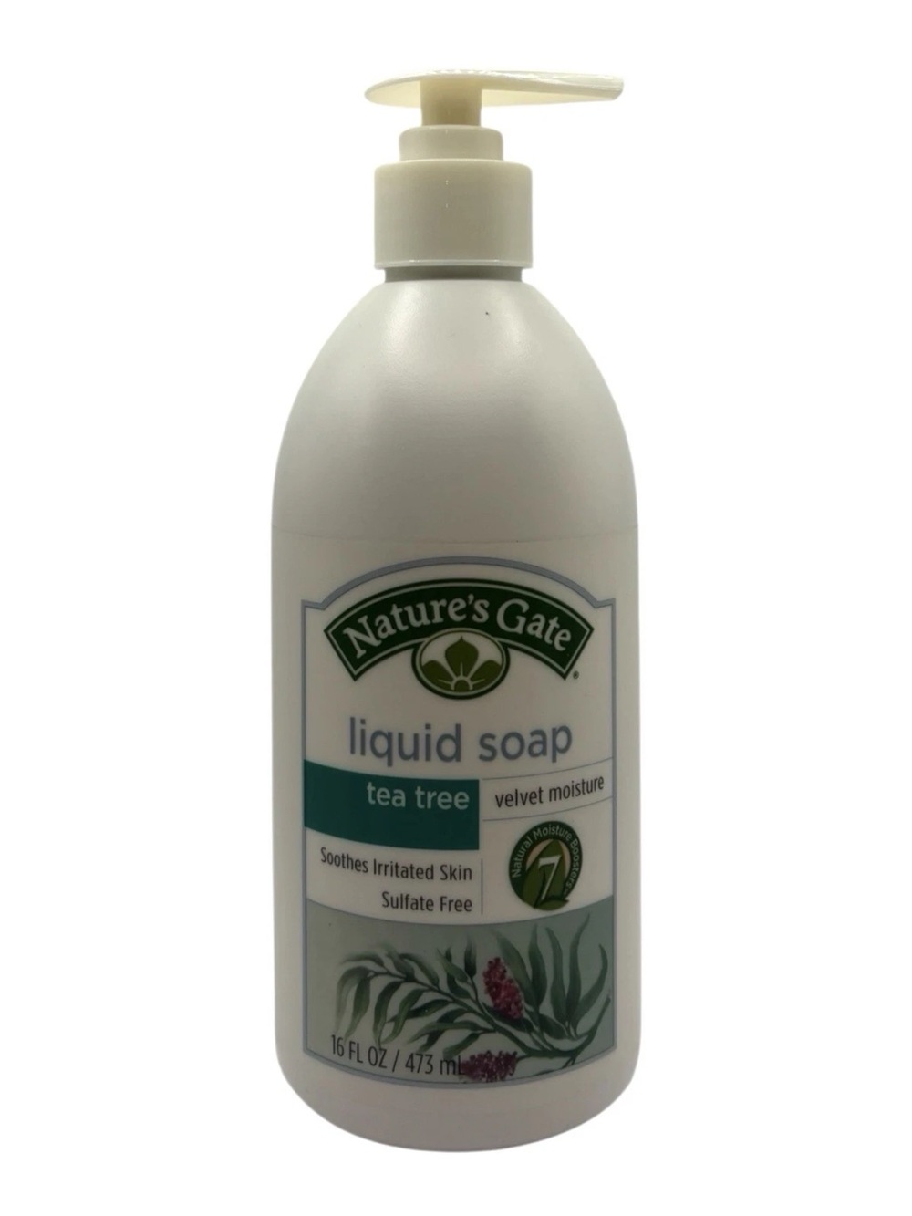 Nature's Gate Tea Tree Calming Liquid Hand Soap Natural Velvet Moisture 16oz